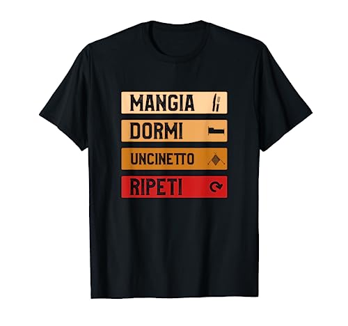 Mangia Dormi Uncinetto Ripeti Regalo Per Giocatore Uncinetto Maglietta