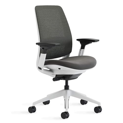Steelcase Series 2 Office Chair - Ergonomic Work Chair with Wheels for Carpet - with Back Support, Weight-Activated Adjustment & Arm Support - Adjustable Rolling Chairs for Desk - Graphite
