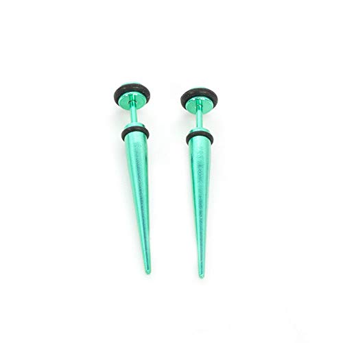 EG GIFTS 16G Faux Ear Starching Earrings Solid Surgical Steel (Aqua)