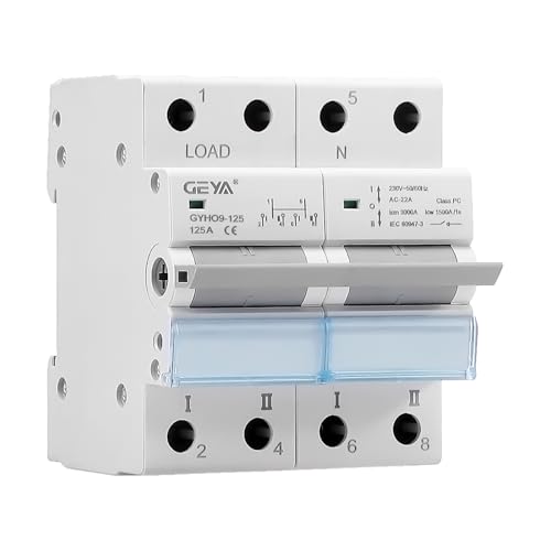 Commutateur d'isolation double alimentation 125A GEYA de haute fiabilite electrique