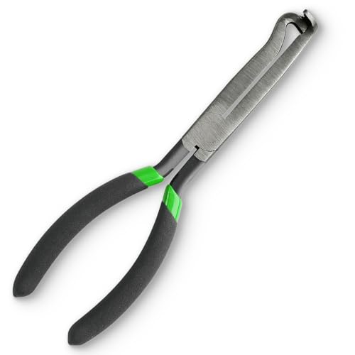 Electrical Disconnect Pliers, 8in Automotive Electrical Connector Pliers for Cars, Universal Plug & Fuel Line Disconnect Tool for Ignition Coil, Long Spark Plug & Air Flow Sensor Repair(Green)