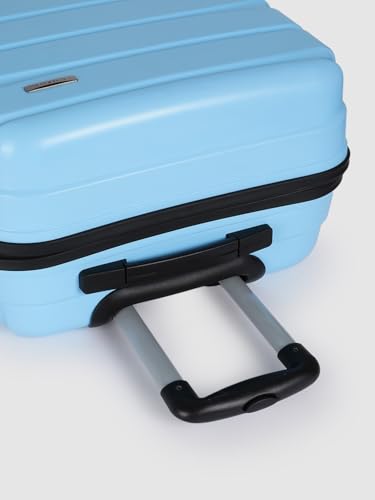 Image of TEAKWOOD LEATHERS Unisex 8 Wheels Trolley Bag, Hard Cabin with Zipper Closure, Adjustable Push Button & Cross Side Strap, Lock System 360 Degree (55CM, 65 CM, Sky Blue)