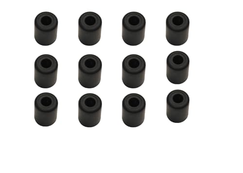 Image of Penn Elcom Small Black Rubber Feet with Steel Washer - Combo Pack of 12 | Anti-Vibration Feet for Cabinets, AV Equipment, Cases, Electronics | Shock Absorbing Bumper Pads (O - 25.mm, H - 32mm)