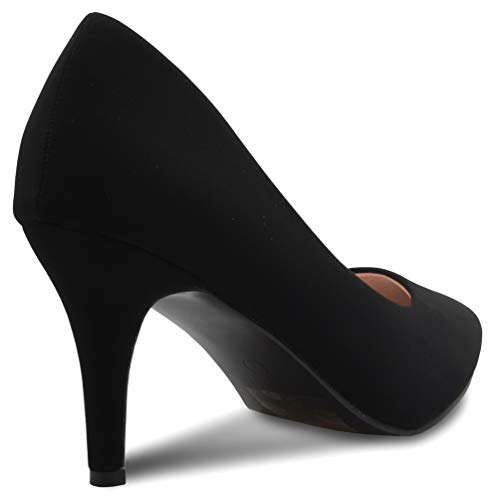 Olivia K Women's Classic D'Orsay Closed Toe Mid Stiletto Heel Pump | Dress, Work, Party Low Heeled Pumps | high Casual Comfortable Sale3
