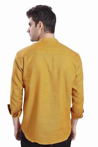 Image of DIVISIVE Men's Slim Fit Full Sleeves Cotton Short Kurta