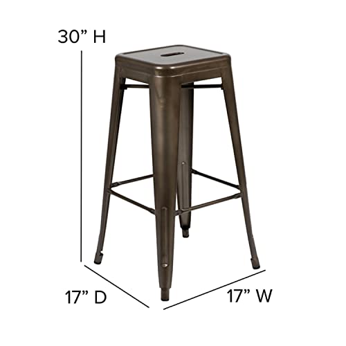 Flash Furniture Lily 30" High Metal Indoor Bar Stool in Gun Metal Gray - Stackable Set of 4 - Image 3