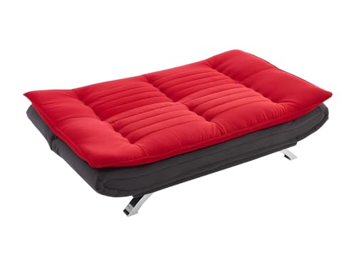 Canapé clic-clac 3 places rouge anthracite DEMIDO III VENTE-UNIQUE.COM