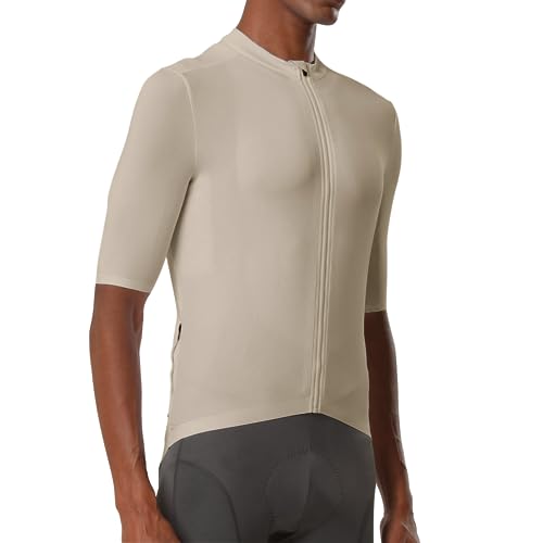 Image of YKYWBIKE Cycling Jersey Men Aero Race Fit, Road Bike Jersey Short Sleeved Moisture Wicking, Breathable,Zip Pocket,UPF50+