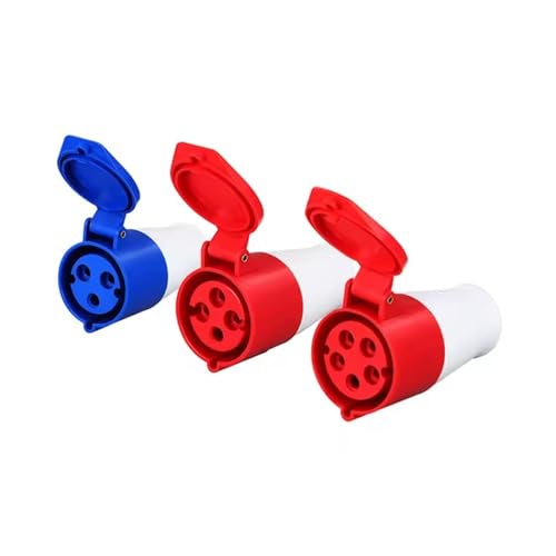Conector impermeable de 3 pines IP44: enchufe y toma industrial 32A para pared 2