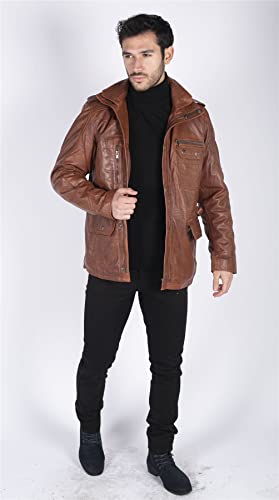 TruClothing Men's Trenchcoat Jacket Outwear Windproof Winter Parka Military Real Leather Jackets Coat2
