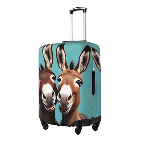 Donkey Duo Art Luggage Cover Elastic Washable Protector Anti-Scratch Travel Suitcase Covers With Concealed Zipper For 18-32 Inch Luggage Medium2