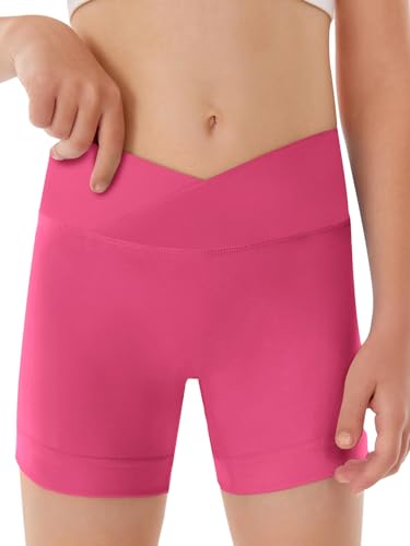 Short de sport contrôle du ventre et taille croisée pour fille