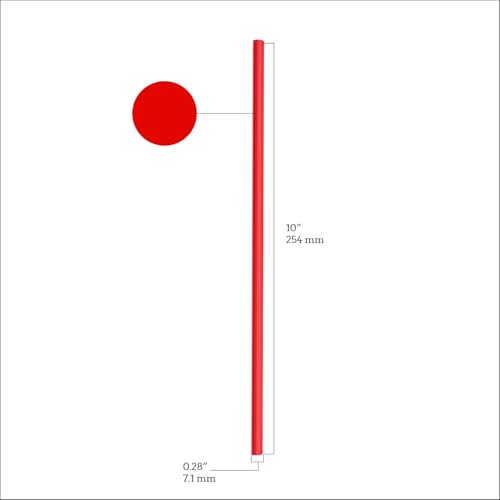 Pitillos Plásticos Envuelto en Papel 10" Rojo 250 Unidades miniatura 3