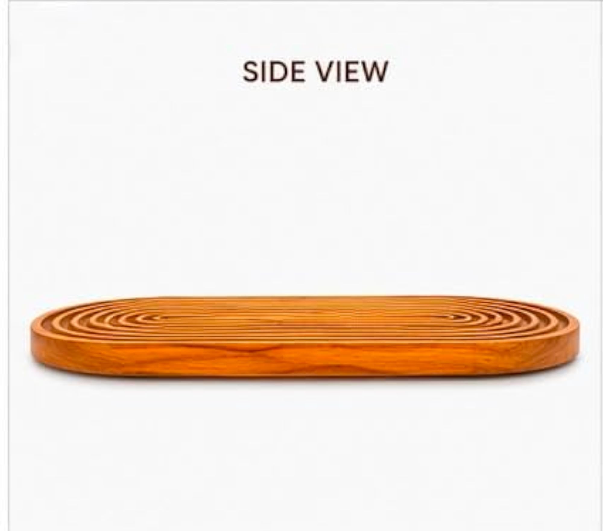 Wooden Fluted Oval Tray