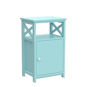 VECELO NightstandEnd Tables with Storage Door2 Pc Lovely Night Stands for KidsBedroomLiving Room16 x 13 x 26 InchesBlue 2set 2 Set