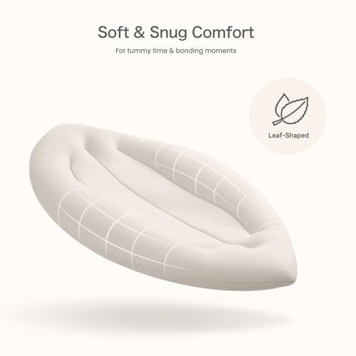 Image of Baby Lounger for Newborn: Skin-Friendly & Breathable | for 0-12 Months Infant Tummy Time Playtime & Diaper Changes - Portable & Lightweight Cushion for New Parents (Light Grey)