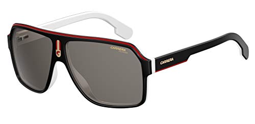 Carrera Sunglasses (Safilo Group) Men's CA1001/S Polarized Pilot Sunglasses, Black White, 62 mm