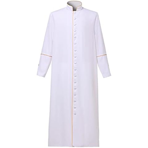 Men's Clergy Robes Button Cassock for Ministers Cover