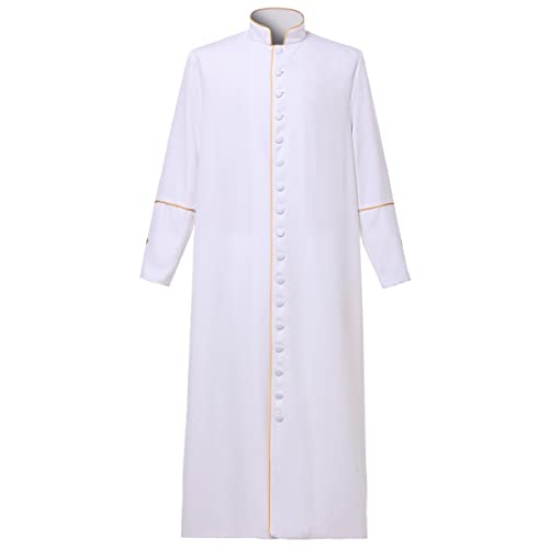Image of CAMDOM Men's Clergy Cassock Church Minister Robe Vestment for Pastor