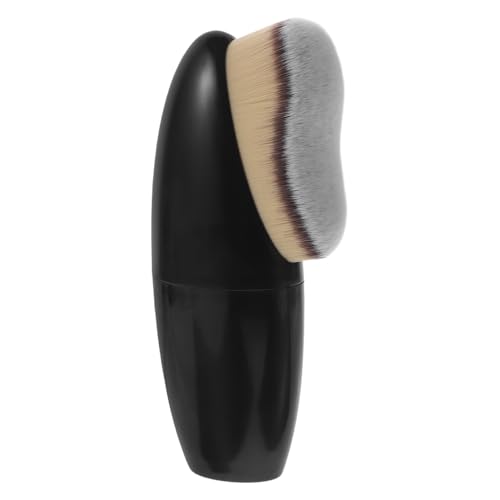 HEALEEP de Maquillaje Cerdas Suaves Resistentes al Desprendimiento Tamaño Color Negro, Portátil para Retoques y Uso en para Base Líquida y Polvos Faciales