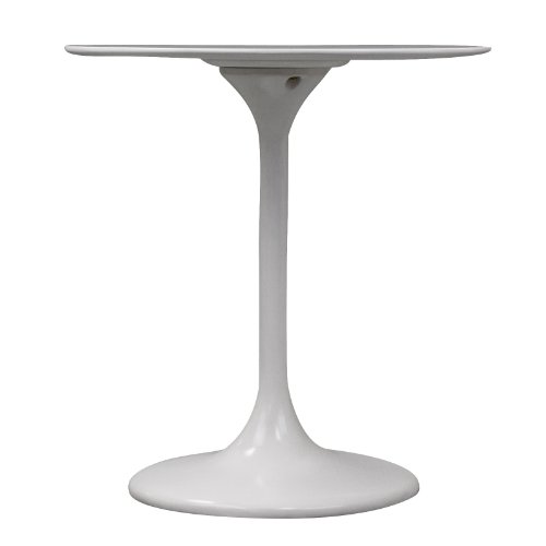 Image of Modway Lippa Mid-Century Modern 28 inch Round Fiberglass Dining Table in White