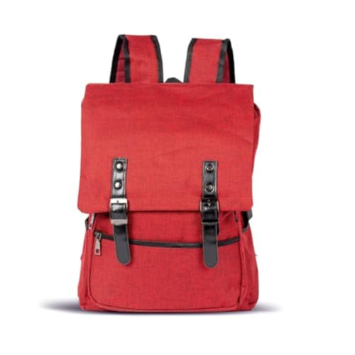 Aliwoman® - Mochila escolar de viaje - Elegante mochila con puerto USB - Mochila multibolsillos - Mochila para mujer - Mochila para hombre - Mochila de viaje - Mod.AliZip, rojo