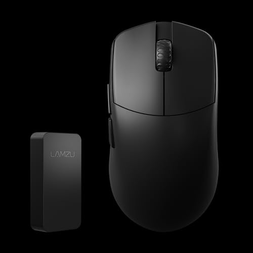 Image of Lamzu Maya 4K Wireless Gaming Mouse, Ultra Lightweight 45g, Mechanical Switch,26000 DPI, Symmetrical, MCU Nordic 52840, Silver TTC Encoder, PAW3395 Sensor-4K Dongle Included (Black)