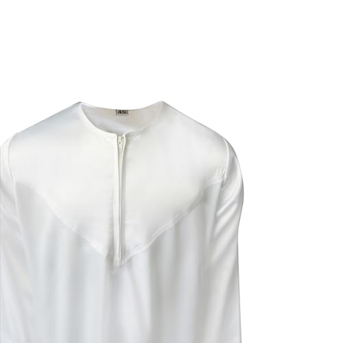 Gum & Berries Boys Abaya Thawb Dress School Madrasah Collarless White4