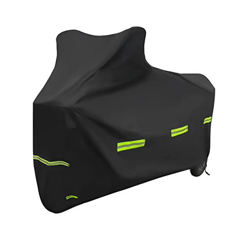 Housse Moto Impermeable, Bâche Protection Moto Exterieur Interieur Étanche, 190T Protection au Pluie poussière UV, Motorcycle Cover Hiver Été pour Moto Scooter Moto Cross- 245x105x125cm