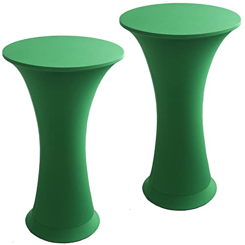 Image of Cocktail Table Covers - 2 Pack 24 inchx43 inch Fitted Highboy Table Cloth - Green