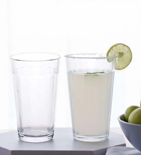 Image of Table & Tale Americano Line 345 ml Water Glass Set of 4 from Brazil | Durable & Stylish Glassware for Water, Juice, Cold Drink Tumbler | Perfect for Gifting | Dishwasher Safe