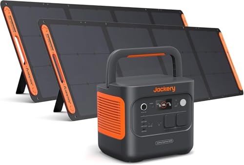 Jackery Explorer 2000v2 Générateur Solaire Portable avec 2x200W Panneau Solaire, 2042Wh/2200W LiFePO4 Batterie (Max 4400W), Charge Rapide USB-C & UPS 20ms...