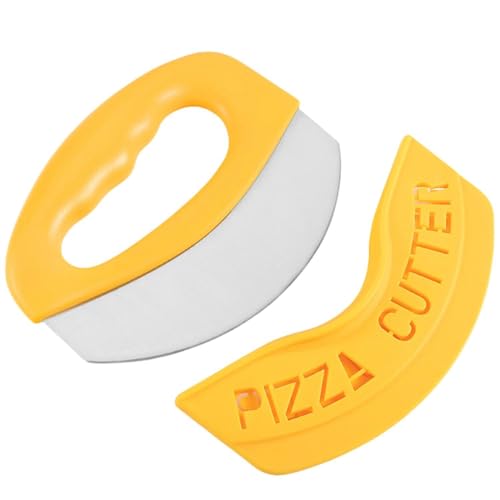 Cortador profesional de pizza – Cortador de pizza de acero inoxidable con tapa y tarjeta de masa, cuchillo para pizza, cortador de pizza, cortador de pizza, accesorios de cocina (naranja)