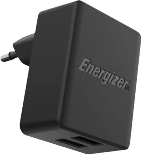 Chargeur mural double USB-A 12W prise secteur 2 ports Energizer noir compact