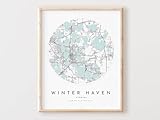 Winter Haven Map Print Winter Haven Map Poster City Wall Art Fl Road Map Florida Print Street Map Decor Office Gift L578v4