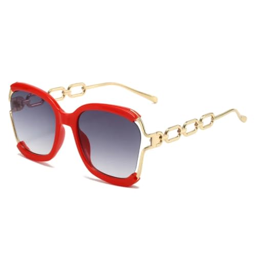 Lunettes de soleil anti-éblouissement UV400 pour femme avec monture rétro fine en métal