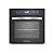 Empava 24" Electric Convection Single Wall Oven 10 Cooking Functions Deluxe 360° ROTISSERIE with Sensitive Touch Control in Silver Mirror Glass, SWOC17, Black