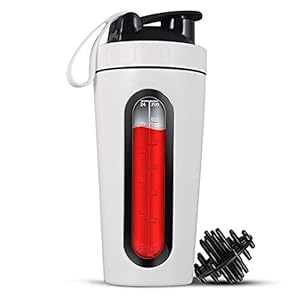 Stainless Steel Bpa-Free Thick 304 Shaker Bottles For Protein Shake [Visible Window], Gym Bottles For Men (White, 950 Ml, Pack Of 1), 850 Milliliter