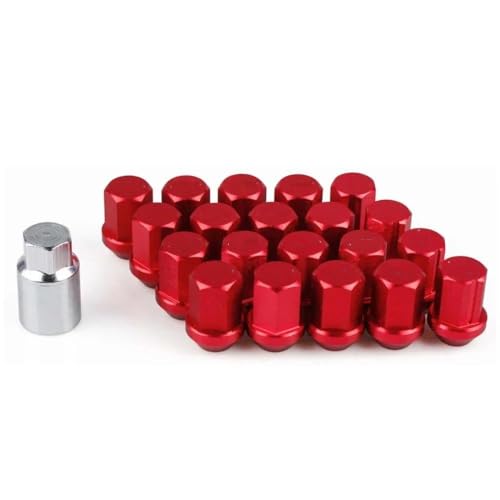 Tornillo M12x1.5 y tuercas de rueda de seguridad con arandela plana color rojo