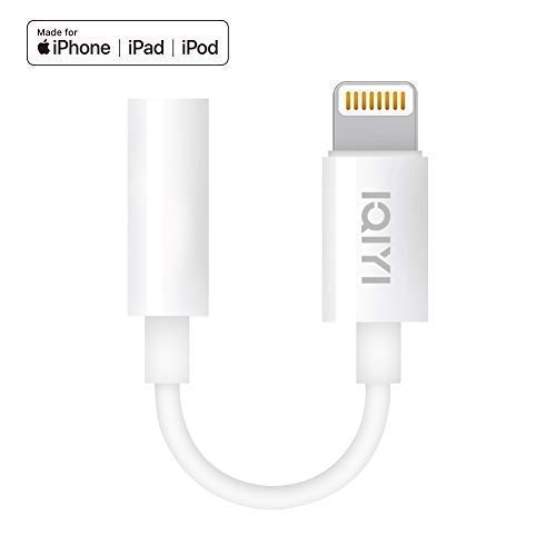 IQIYI [Apple MFi Certified] Lightning to 3.5 mm Headphone Jack Adapter Charger Cable