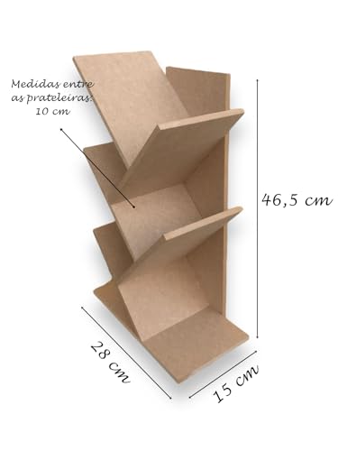 Prateleira Organizadora de Livros Porta Revistas em MDF Para Decoração de Casa Livreiro 46cm