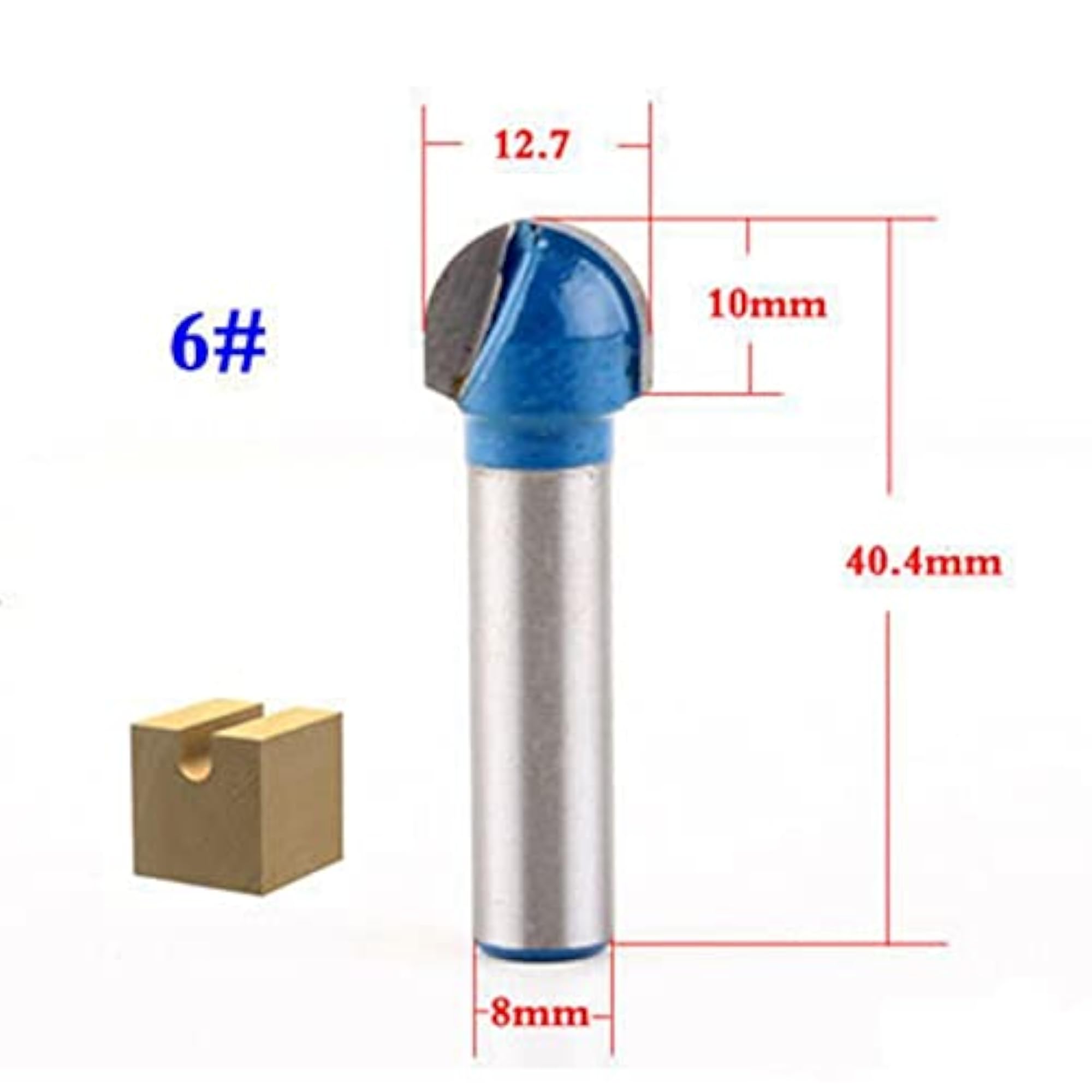 8mm Shank Round Nose Cove Core Box Router Bit