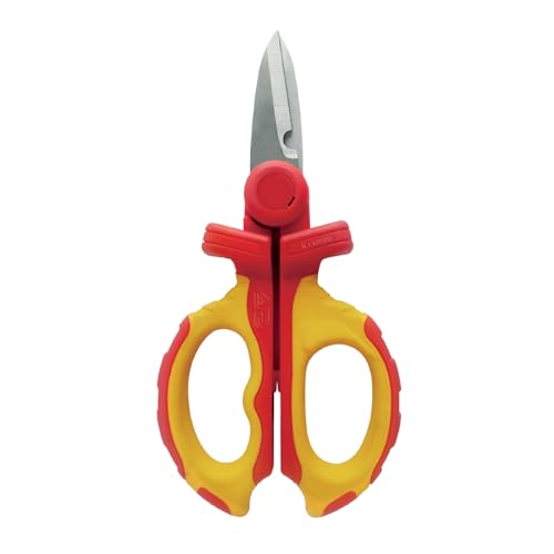 Ciseaux d'électricien isolés, 1000V. rouge et jaune