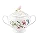 Lenox Butterfly Meadow Double Handled Sugar Bowl with Lid, White - 6083984