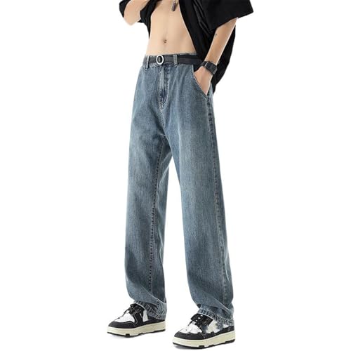 Men's Denim Pants Vintage Inspired Loose Fit Straight Leg Jeans