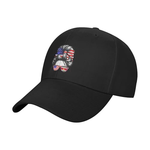 Half American Surinamese Suriname USA Flag Girl Classic Duckbill Caps for Stylish Sun Protection Black2