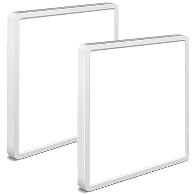 Stayofa 2Pack 12inch 28W LED Flush Mount Ceiling Light,Square 3200LM 6000K White Slim Flat Panel Lighting Fixture,White Shell Modern Surface Ceiling Lights for Bedroom,Kitchen,Living Room
