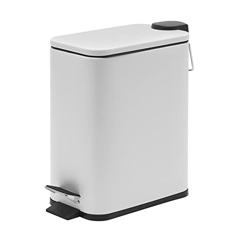 Access Hardware Narrow Profile Matte White Bathroom Bin 5l
