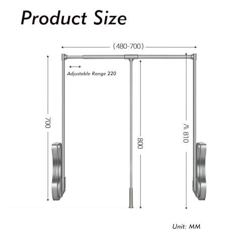 Tringle de placard rétractable avec amortisseur pour optimiser vos penderies - 3