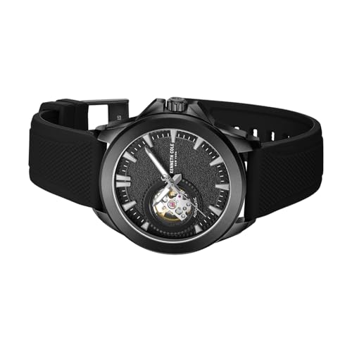 Image of Kenneth Cole Automatic Analog with Black Dial Black Silicone Strap Watch for Men - KCWGZ0103901MNW